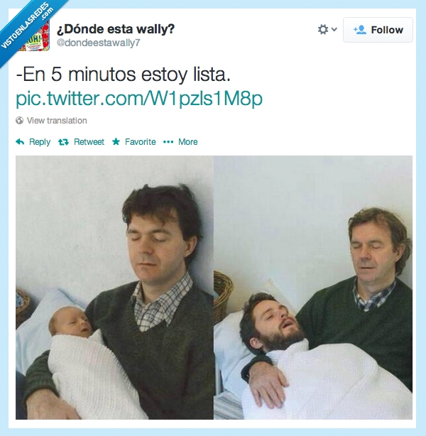 Cinco,minutos,lista,padre,hijo,esperar,bebe,barba