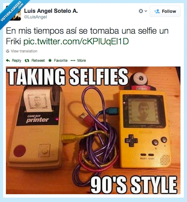 Selfie,Friki,90,gameboy camera,foto,imprimir,gameboy printer,game boy,game,boy