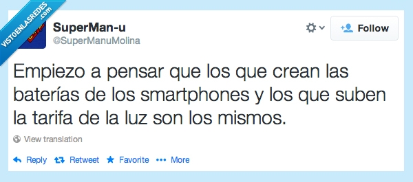 luz,subir,tarifa,smartphones,batería,enchufe