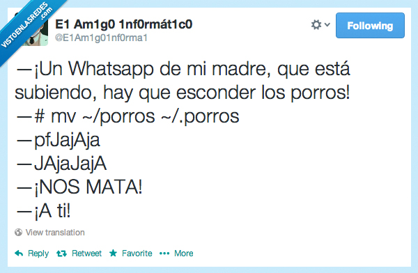 porro,comando,programacion,esconder,madre,whatsapp