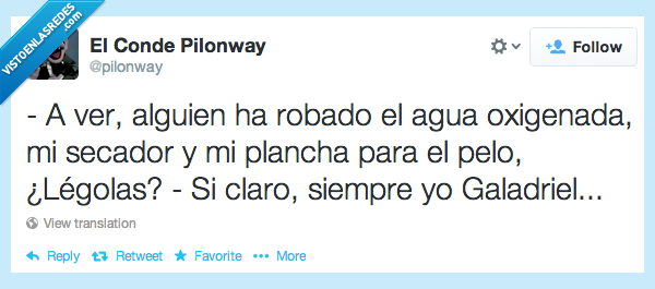 galadriel,tlotr,esdla,el señor de los anillos,robar,planchas,agua oxigenada,legolas