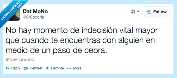 paso de cebra,un lado u otro,indecision