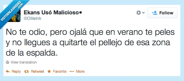 Verano,pelar,odio,ojalá,despellejar,quemado,quemar