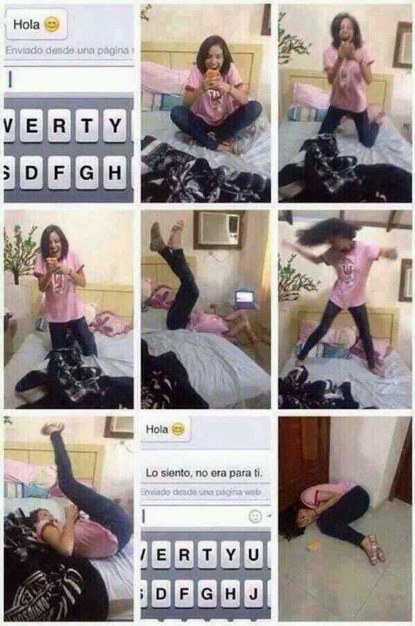 Felicidad,Abrir chat,Red Social,No era para ella,Decepción