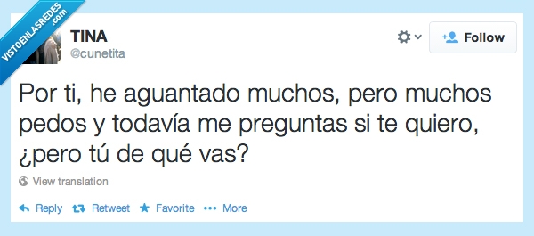 amor de verdad,quiero,querer,guantar,oler,twitter,humor,pedos,amor