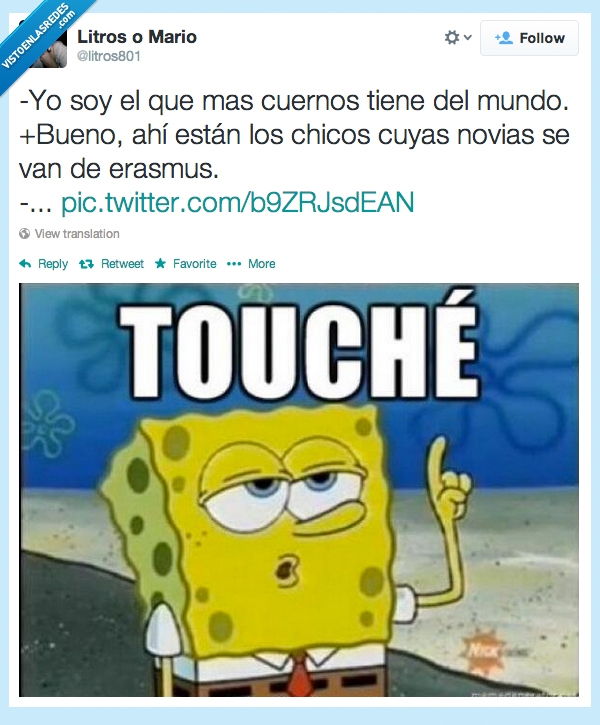 bob,esponja,touche,cuernos,erasmus