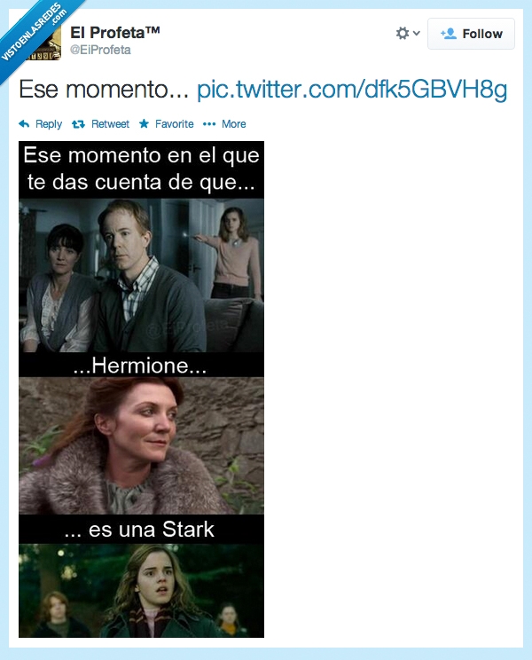 Hermione Granger,Juego de Tronos,Stark,Tully,harry potter,madre,catelyn