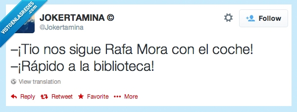 Rafa,Mora,biblioteca,rapido,humor,coche