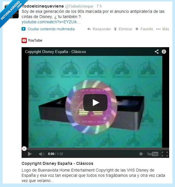 90s,Disney,cintas,clásicos,cine,anuncio,antipirateria,holograma,falsa