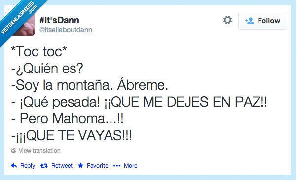 Mahoma,chiste,problema,problemas,pareja,problemas de pareja,montaña