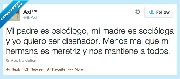 Familia,trabajos,mantiene,pagar,diseñador,twitter.,humor,meretriz,psicologo,sociologa