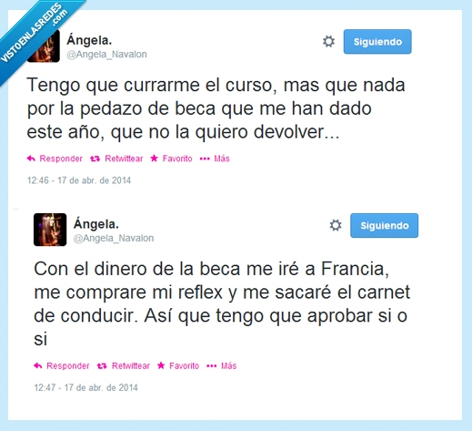 jetas,estudios,becas,#YONOPUEDOESTUDIAR,repartir,dinero,francia,reflex,carnet,aprobar,universidad