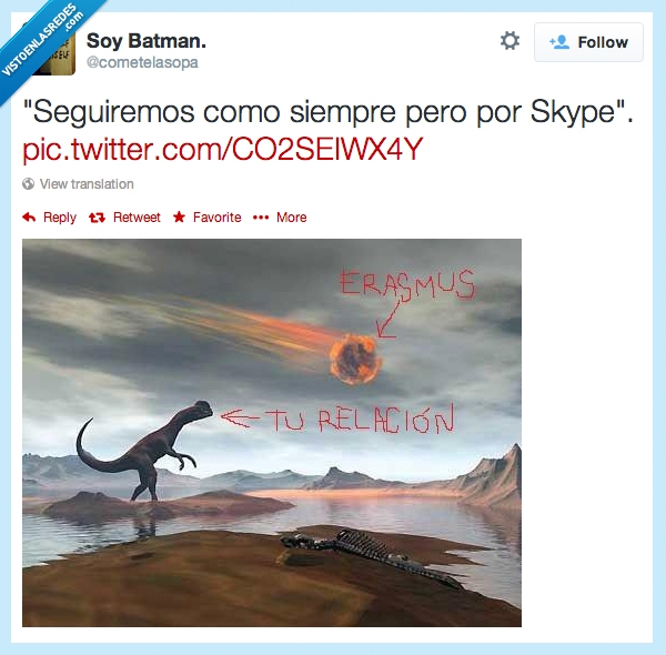 dinosaurio,twitter,muerte,destruccion,aniquilacion,arrasar,meteorito,Erasmus
