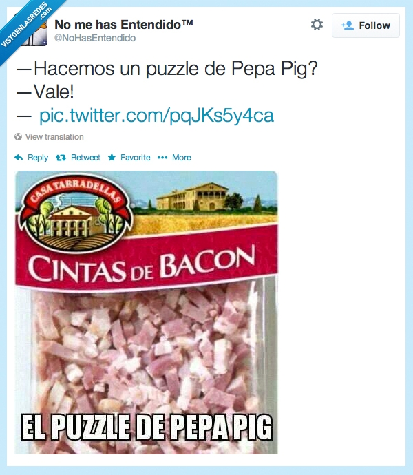 casa tarradellas,bacon,humor,puzzle,peppa pig,tiras