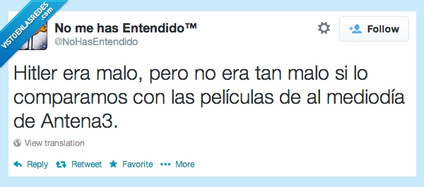 hitler,humor,antena 3,mediodia,pelicula,mala,terrible,sabado,fin de semana