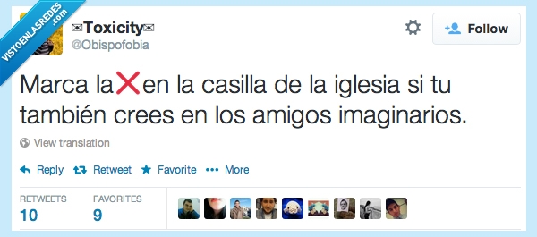 iglesia,casilla x,humor,amigo,imaginario,creer,crees,marca