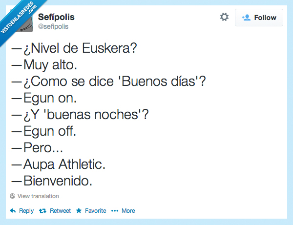 nivel,euskera,vasco,buenos dias,buenas noches,egun on,egun off,aupa athletic