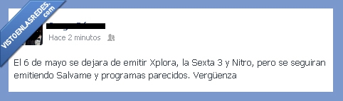 sálvame sigue,Sexta 3,dejan de emitir,verguenza,Nitro,Xplora