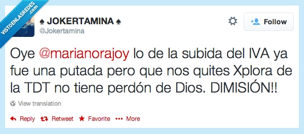 Rajoy,gobierno,TDT,Xplora,IVA,dimisión,humor