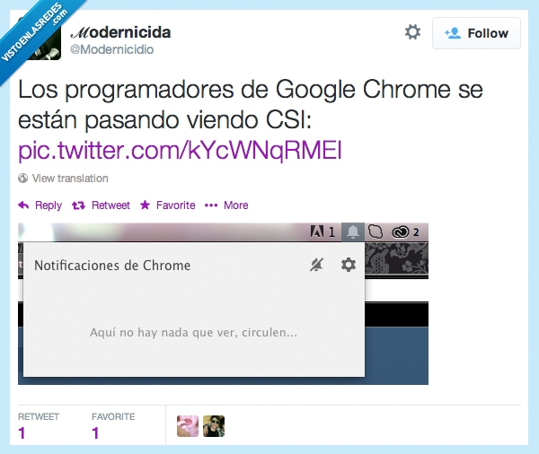 mensaje,modernicidio,csi,chrome,alertas,google