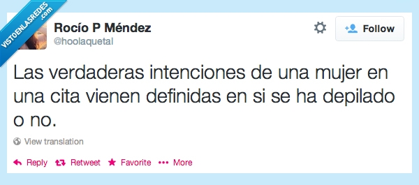 Twitter,mujer,intenciones,depilada,ligar,cita