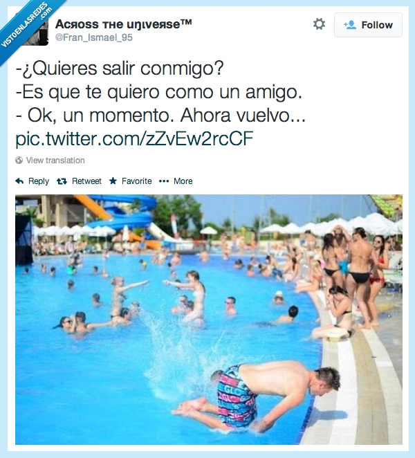 friendzone,salir,novio,amigo,piscina,voltereta,golpe,cara,dolor,hostia