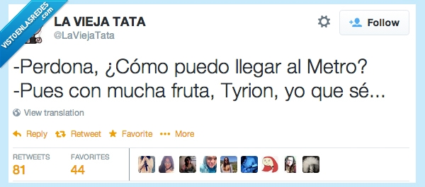 metro,llegar,cancion de hilo y fuego,game of thrones,tyrion,fruta
