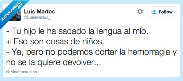 niños,sacar,lengua,pegar,agresivo,hemorragia,sangre,cosas