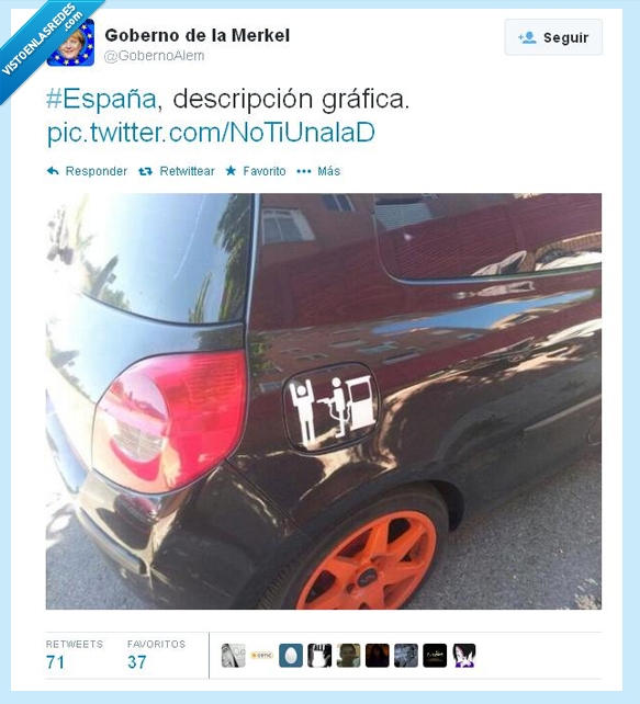 pegatina,atraco,pagar,merkel,rajoy,gasolina,España