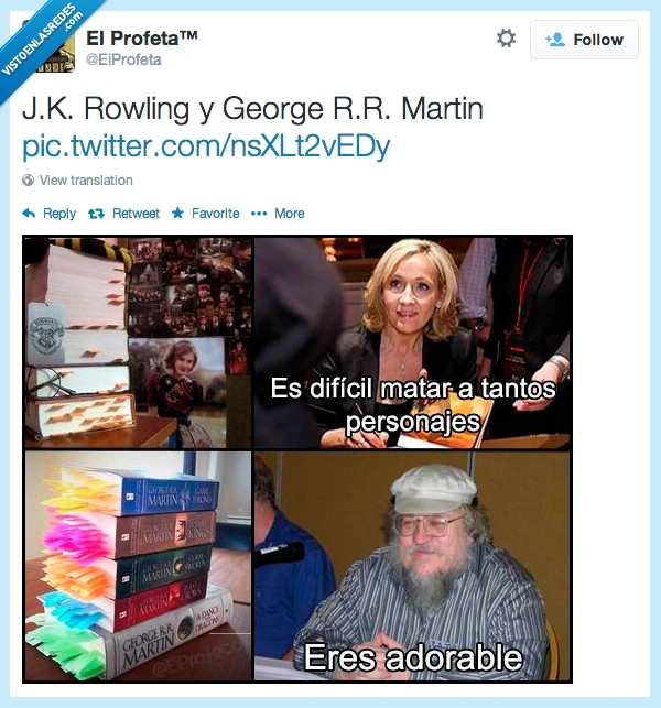 J.K. Rowling,George R.R. Martin,Harry Potter,Juego de Tronos,Game of Thrones,Personajes,Series,Películas