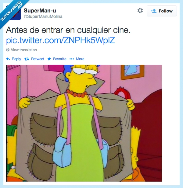 abrigo,cine,conveción de golosinas,los simpsons,marge