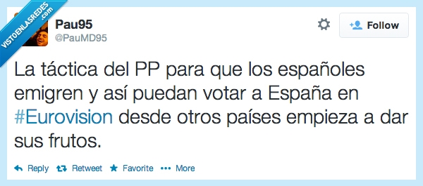 eurovision,emigracion,paro,trabajo,decima posición,a cibeles,rajoy,PP