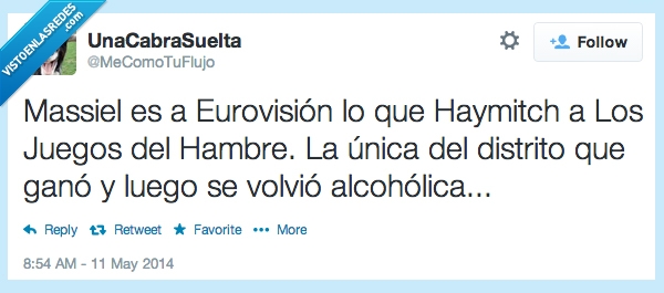 massiel,alcohólica,ljdh,eurovisión,los juegos del hambre,haymitch
