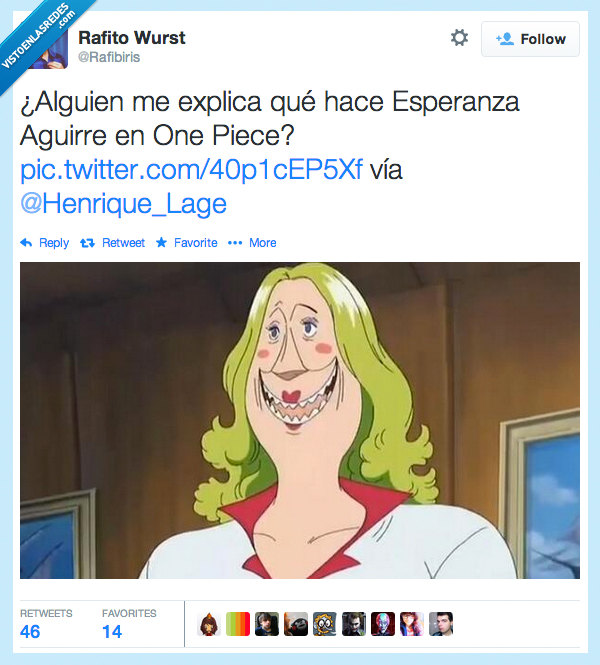 one piece,esperanza aguirre,clavada,igual