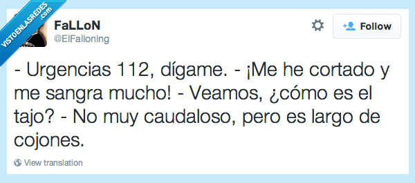 urgencias,tajo,cortado,corte,caudaloso,largo