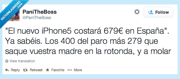 iphone,pagar,españa,paro,dinero,pobre,madre,rotonda,molar