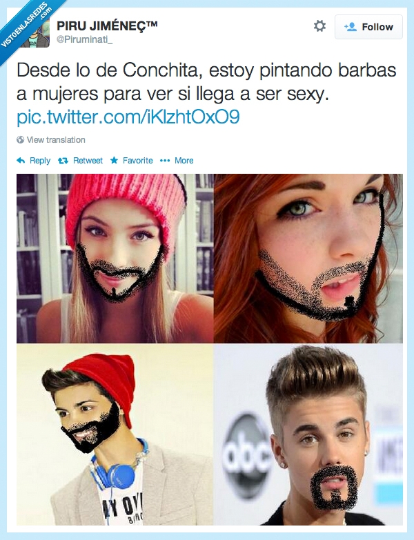 Mujeres,Barbudas,Conchita,Wurst,Justin,Bieber,Abraham,Mateo