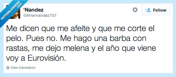 ganaria,españa fue mejor,eurovision,barba,rastas,melena