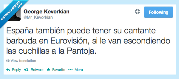 españa,cantante,barbuda,esconder,escondiendo,cuchilla,pantoja,barba,conchita wirst,eurovision