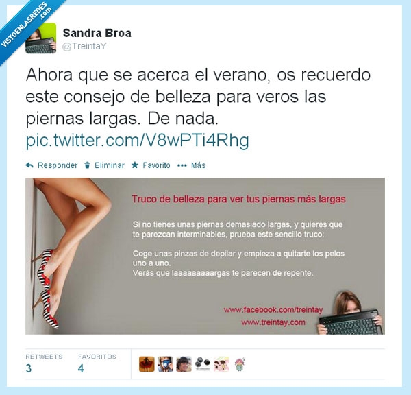 pinzas,belleza,depilacion,truco,piernas largas,piernas