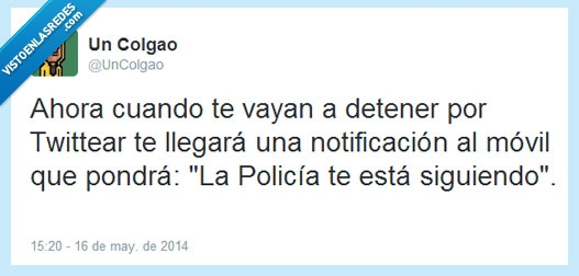 seguir,está siguiendo,twitter,detener,policia,notificacion,aviso,twittear
