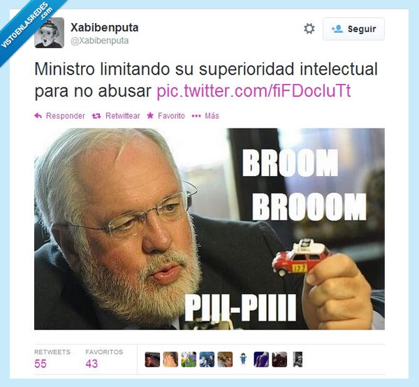 Ministro,superioridad intelectual,broom,machismo,coche,jugar
