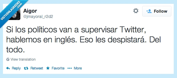 supervisar,english,ingles,politicos,Despistar,Twitter
