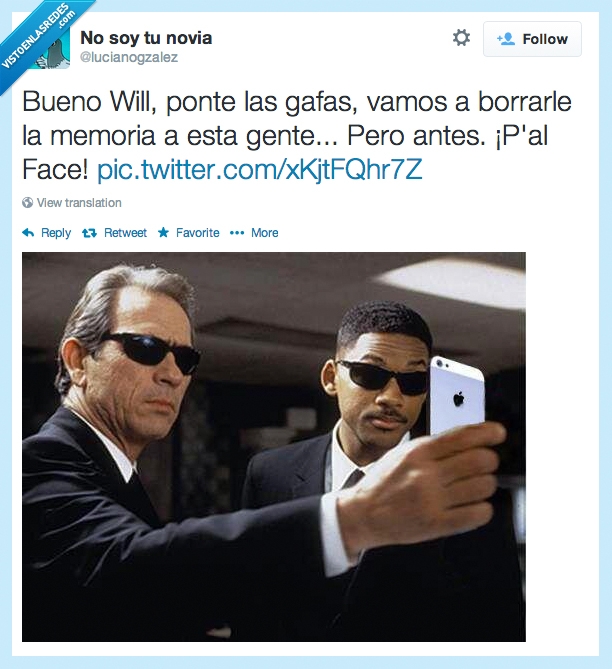 Men in Black,Autofoto,Selfie,Borrar,Memoria,Iphone,Twitter,Tuitah