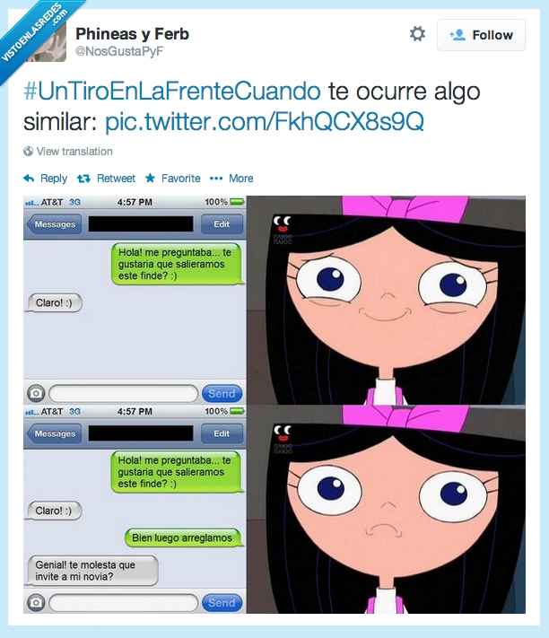 friendzone,amigos,decepcion,novia,llevar,lleve,isabella,phineas y ferb