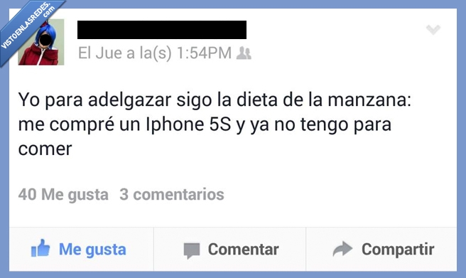 Dieta,Manzana,Apple,Iphone,Facebook,Estado,pagar,dinero,pobre,comer