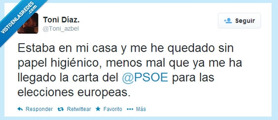 lavabo,higienico,papeletas,papel,tweet,europeas,elecciones,psoe