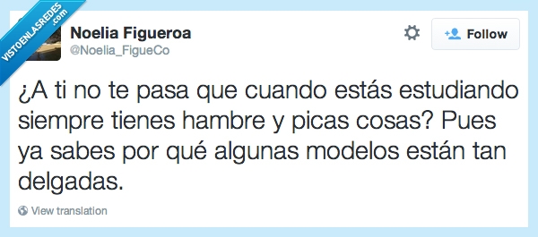 Estudiar,Comer,Engorda,Modelos,Delgadas,picar,horas