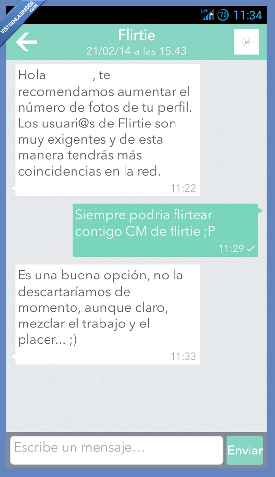 ligar,contestacion de mod,la unica notificacion que me ha llegado,flirtie