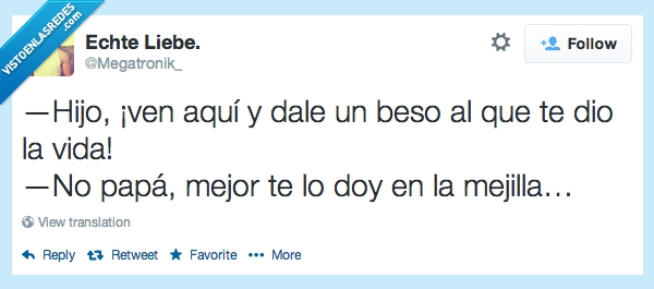 abajo,vida,dar,dio,mejilla,padre,beso,hijo